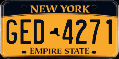NY license plate GED4271