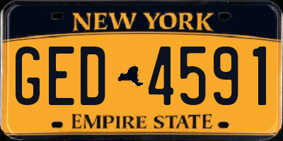 NY license plate GED4591