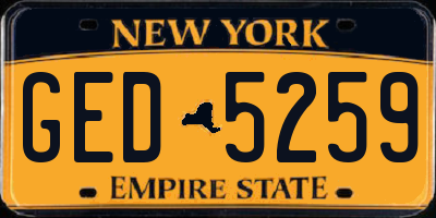 NY license plate GED5259