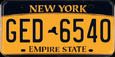 NY license plate GED6540