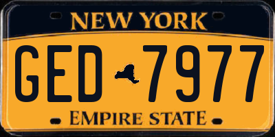 NY license plate GED7977