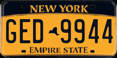 NY license plate GED9944