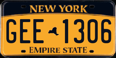 NY license plate GEE1306