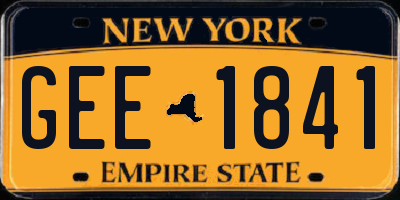 NY license plate GEE1841