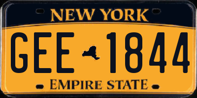 NY license plate GEE1844