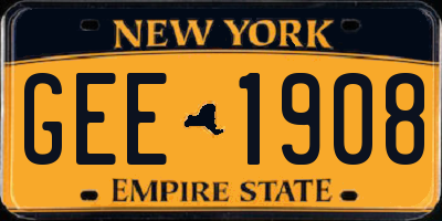 NY license plate GEE1908