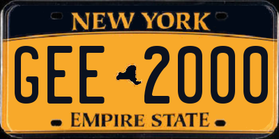 NY license plate GEE2000