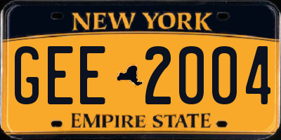 NY license plate GEE2004