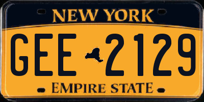 NY license plate GEE2129