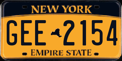 NY license plate GEE2154