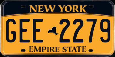 NY license plate GEE2279