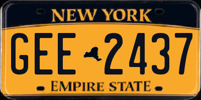 NY license plate GEE2437