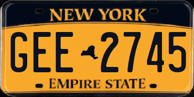 NY license plate GEE2745