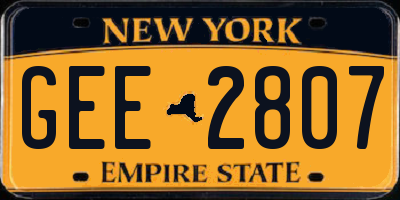 NY license plate GEE2807