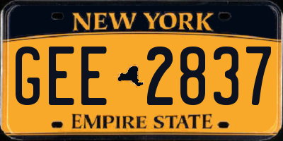 NY license plate GEE2837