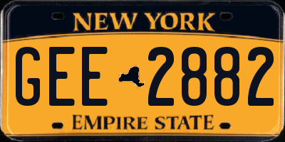 NY license plate GEE2882