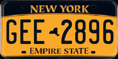 NY license plate GEE2896