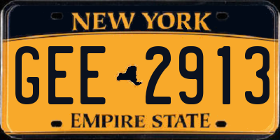 NY license plate GEE2913