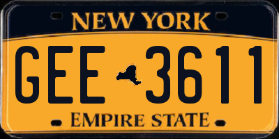 NY license plate GEE3611