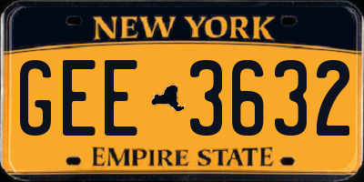 NY license plate GEE3632