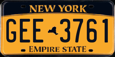 NY license plate GEE3761