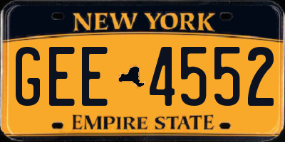 NY license plate GEE4552