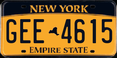NY license plate GEE4615