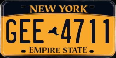 NY license plate GEE4711