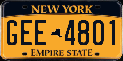 NY license plate GEE4801