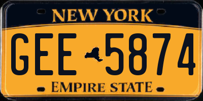 NY license plate GEE5874