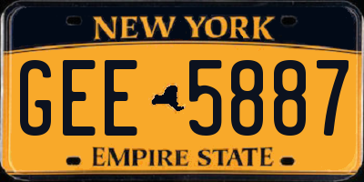 NY license plate GEE5887