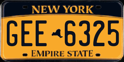NY license plate GEE6325