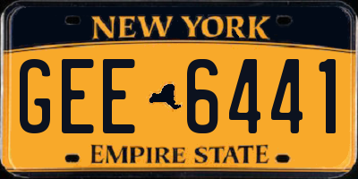 NY license plate GEE6441