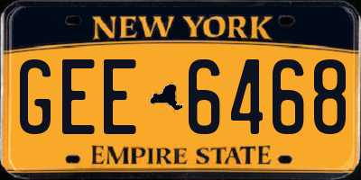 NY license plate GEE6468