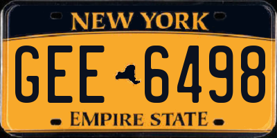 NY license plate GEE6498