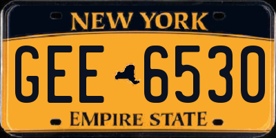 NY license plate GEE6530