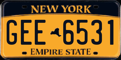 NY license plate GEE6531