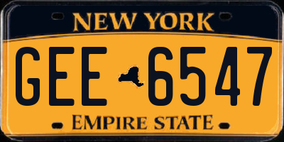 NY license plate GEE6547