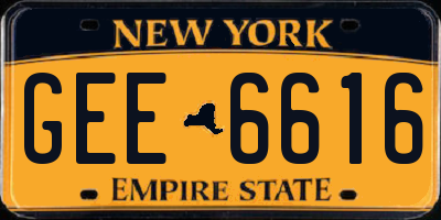 NY license plate GEE6616