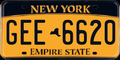 NY license plate GEE6620