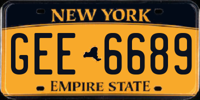 NY license plate GEE6689