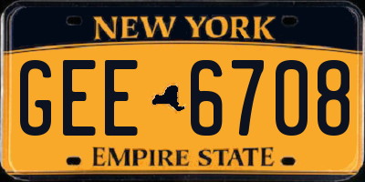 NY license plate GEE6708