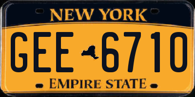 NY license plate GEE6710