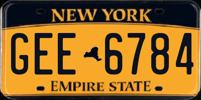NY license plate GEE6784