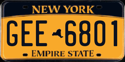 NY license plate GEE6801