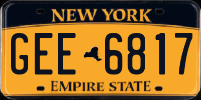 NY license plate GEE6817