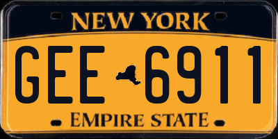 NY license plate GEE6911