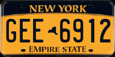 NY license plate GEE6912