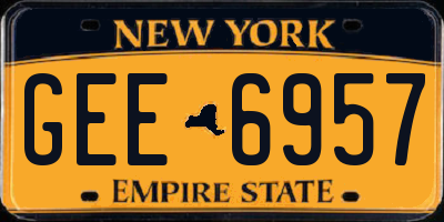 NY license plate GEE6957