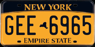 NY license plate GEE6965